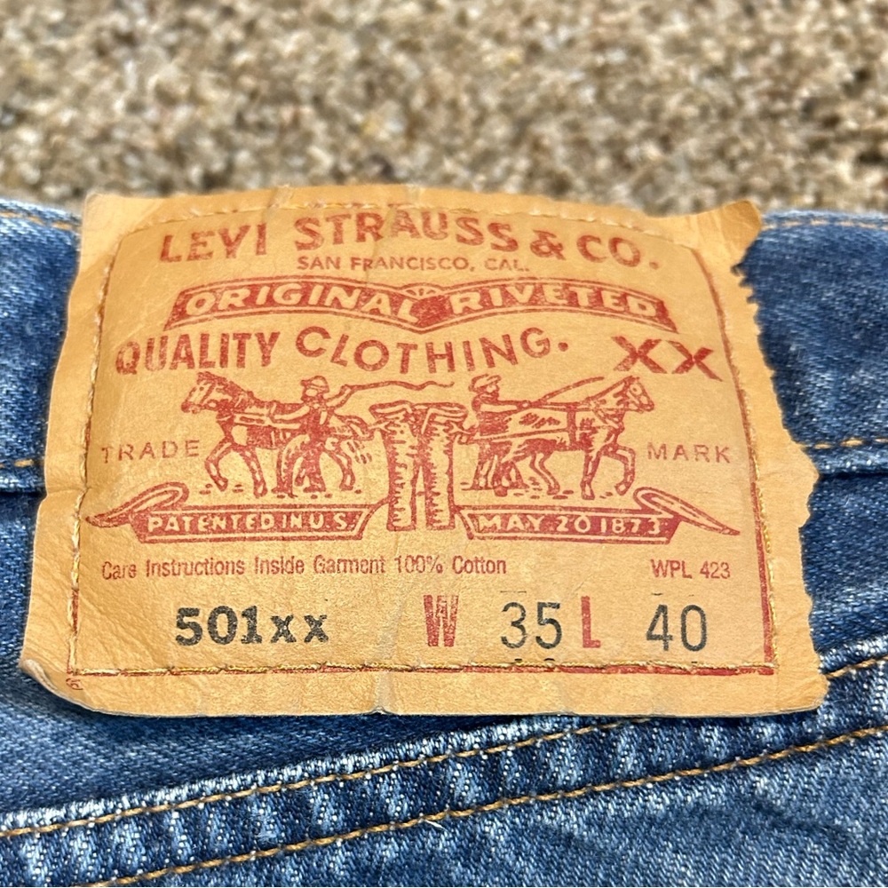 Levis 501 XX Mens Jeans Button Fly Blue 2001 Y2K Fit Like 34x35 EUC!